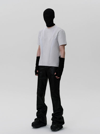 FRKM SCD Mesh Stitching Deconstructed Short-Sleeved T-Shirt- DUSTIN.