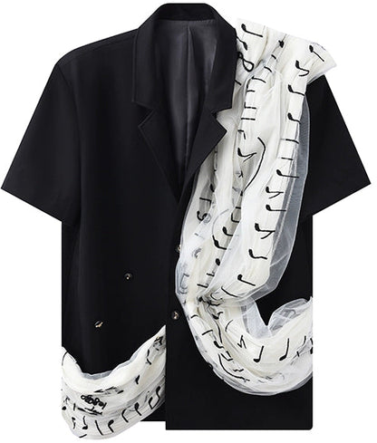 JIECHI Short Sleeve Men's Appliqué Shirt - GUSTAVO.