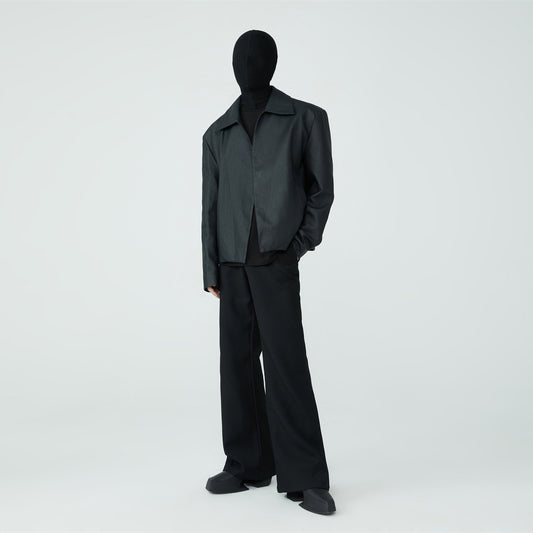 FRKM SCD SS Buckle Minimalist PU Leather Black Slim Fit Jacket - ISAAC.
