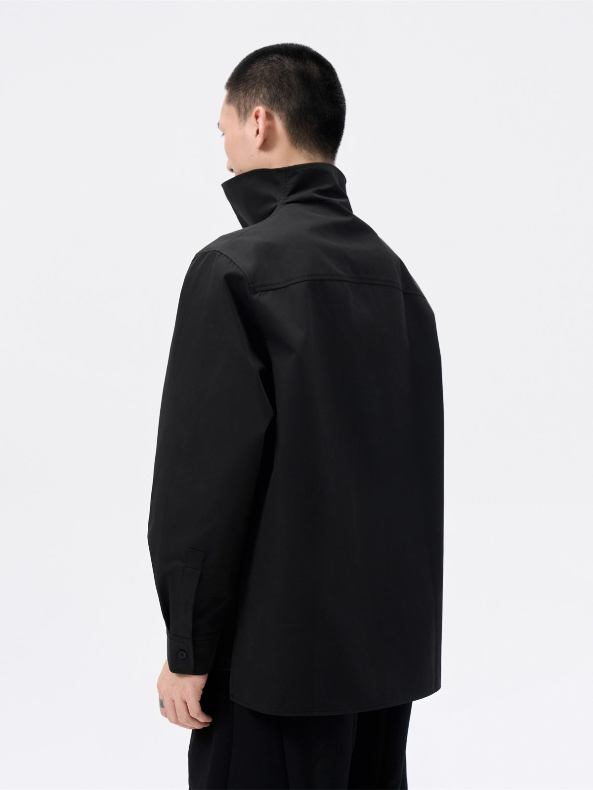 FRKM SCD Big Stand Collar Simple Loose Long Sleeve Shirt - TRAVIS.