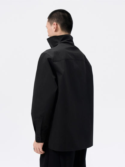 FRKM SCD Big Stand Collar Simple Loose Long Sleeve Shirt - TRAVIS.