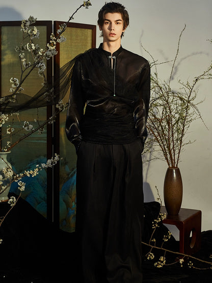 JIECHI stand-up collar summer tulle sunscreen shirt - LENNON.