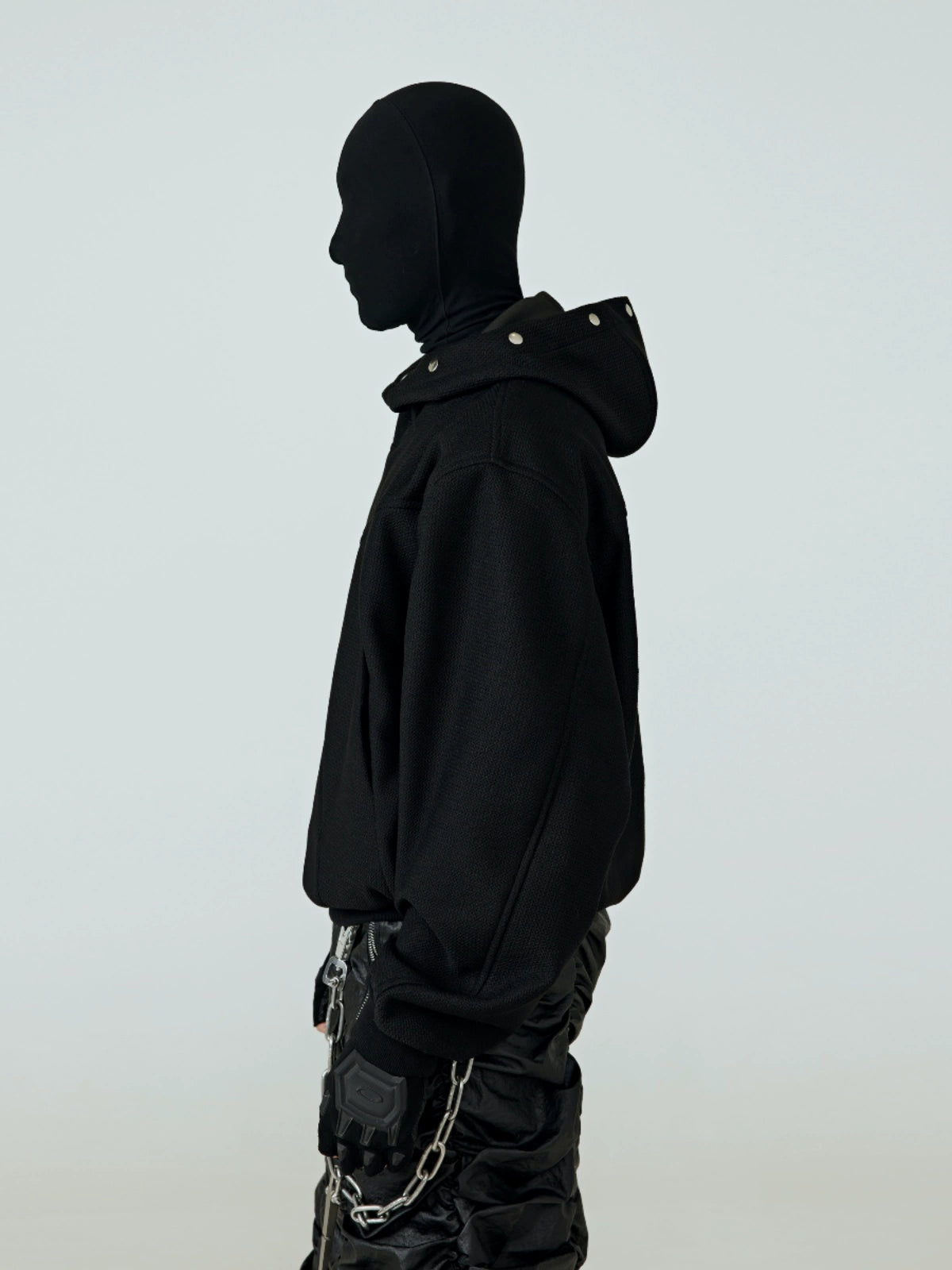 FRKM SCD Mask Deconstructed Paneled Studded Hooded Cardigan- PHARRELL.