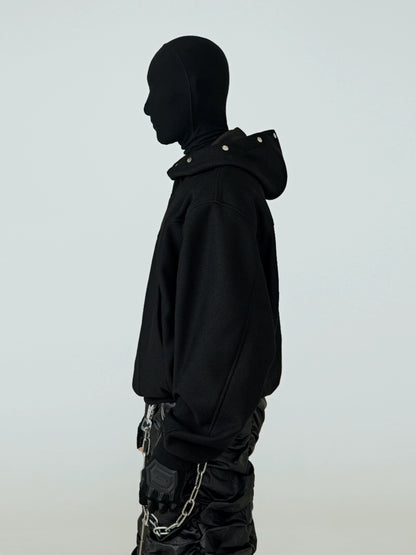 FRKM SCD Mask Deconstructed Paneled Studded Hooded Cardigan- PHARRELL.