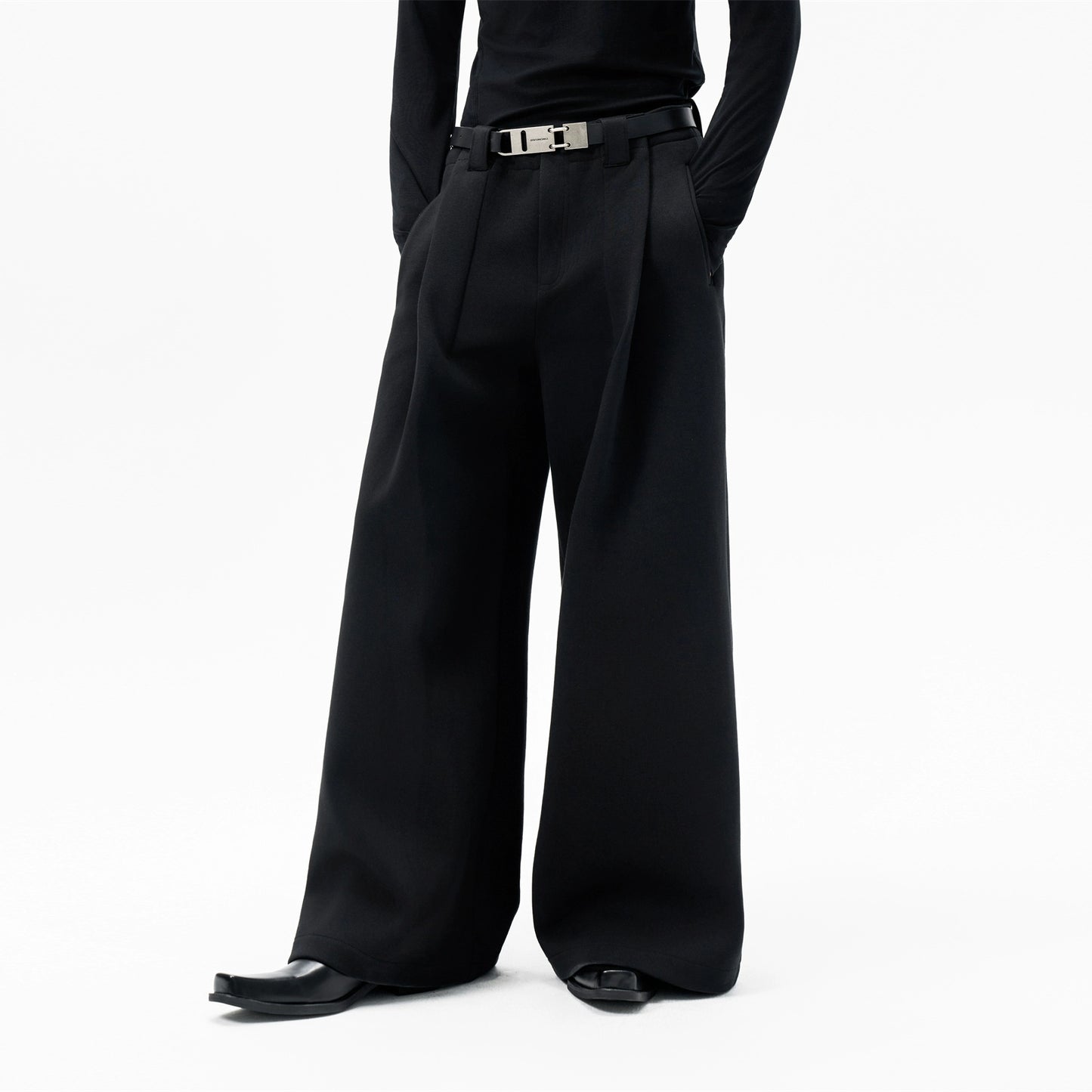 FRKM SCD 25 AW Black Loose Pleated Casual Pants And Top Set - VOLT.