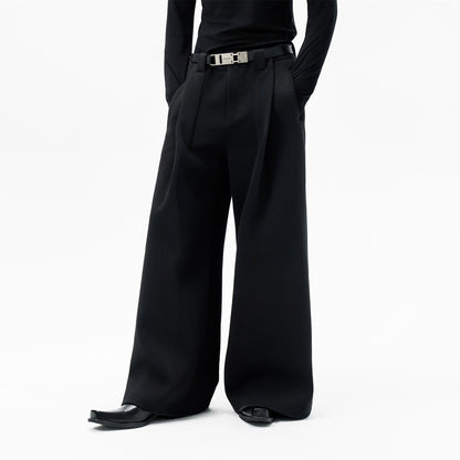 FRKM SCD 25 AW Black Loose Pleated Casual Pants And Top Set - VOLT.