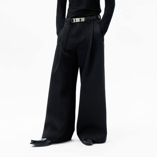 FRKM SCD 25 AW Black Loose Pleated Casual Pants And Top Set - VOLT.