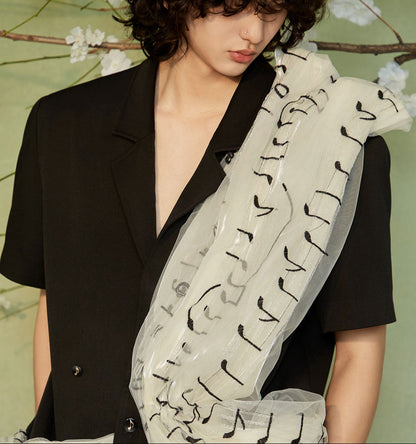 JIECHI Short Sleeve Men's Appliqué Shirt - GUSTAVO.