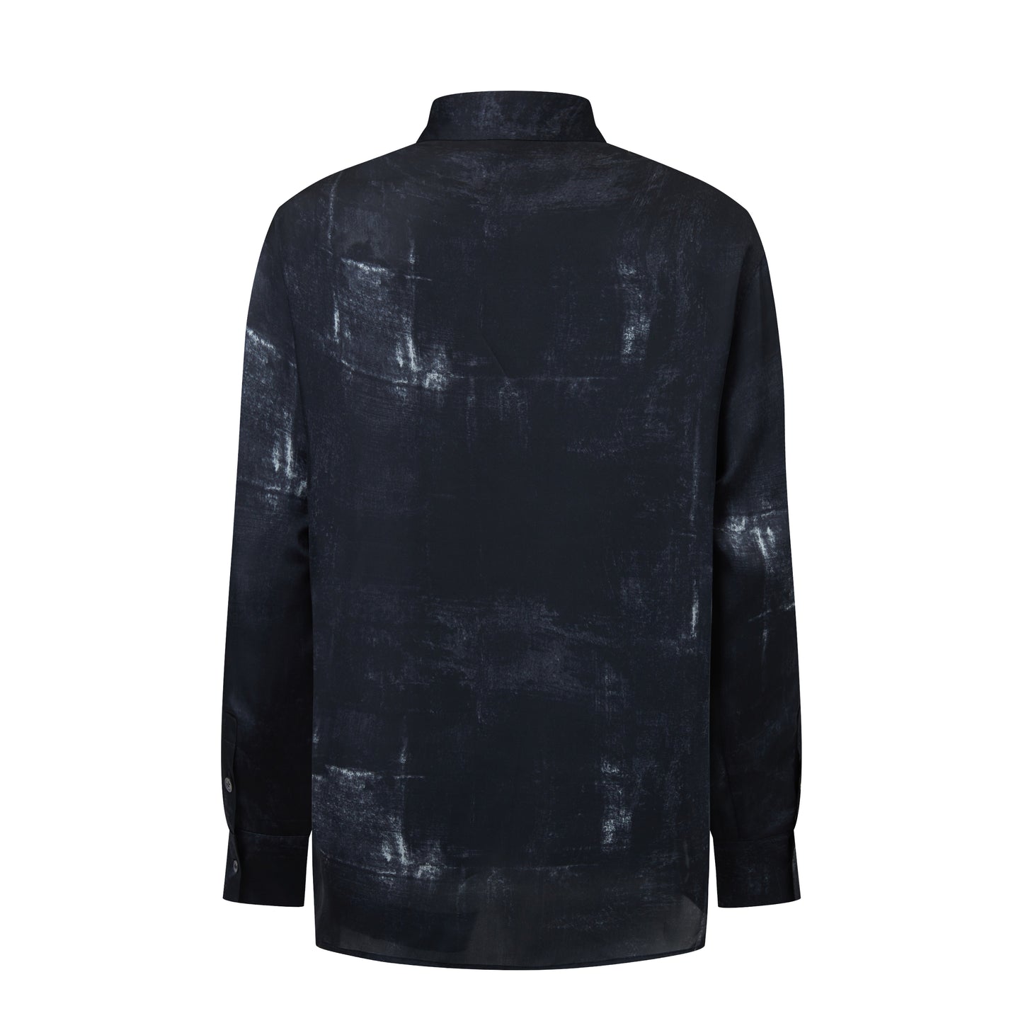 OWNLIFE ink stand-up collar cross-placket natural obsidian shirt - RICHY.