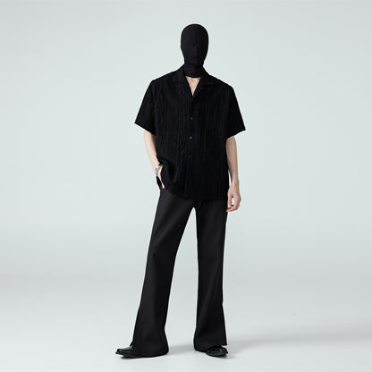 FRKM SCD Fleece panels/raw fringe Short sleeve shirt T-shirt - EDEN.