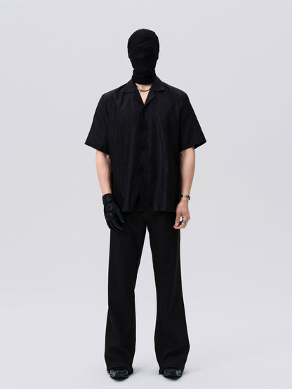 FRKM SCD Memory Silk Snake Print Pleated Loose Short Sleeve Shirt- RILEY.
