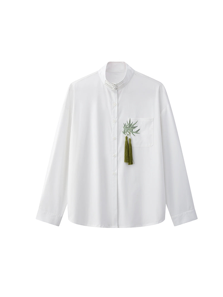 JIECHI white loose long-sleeved shirt - ZAC.