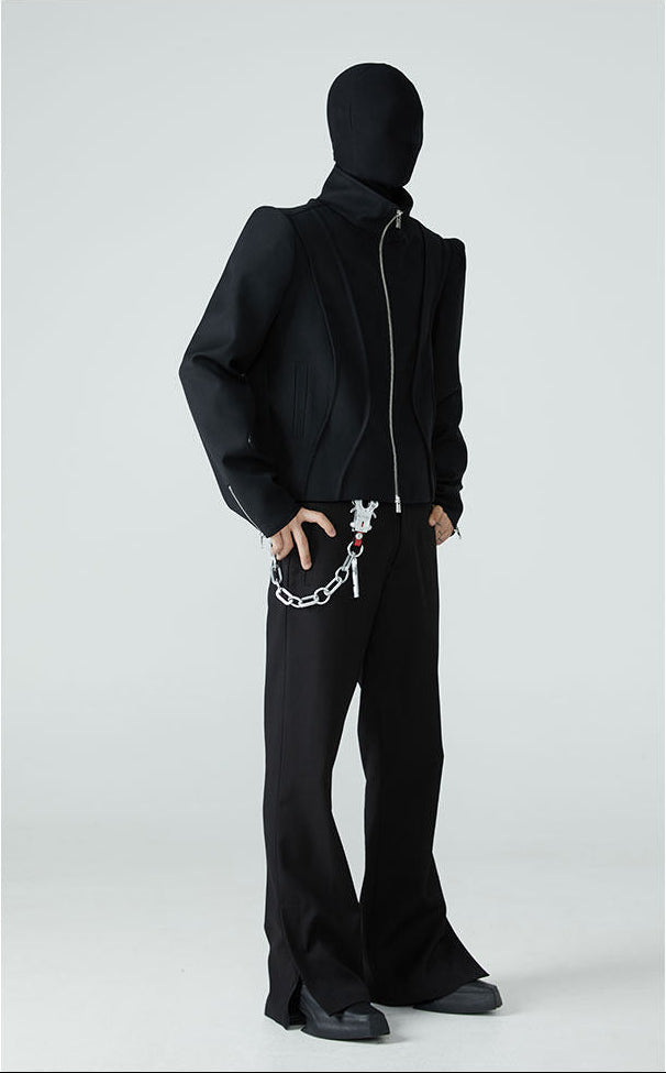 FRKM SCD AW Hem Slit Bootcut Black Slim Fit Casual Pants -  ZURICH .