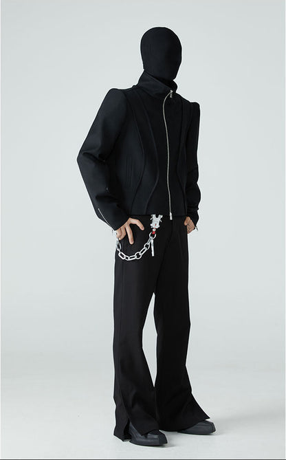 FRKM SCD AW Hem Slit Bootcut Black Slim Fit Casual Pants -  ZURICH .