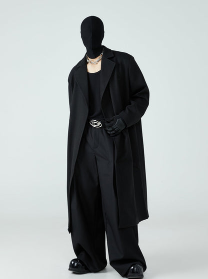 FRKM SCD 24 FW Buttonless Tweed Thickened Midi Trench Coat - MELISSA.