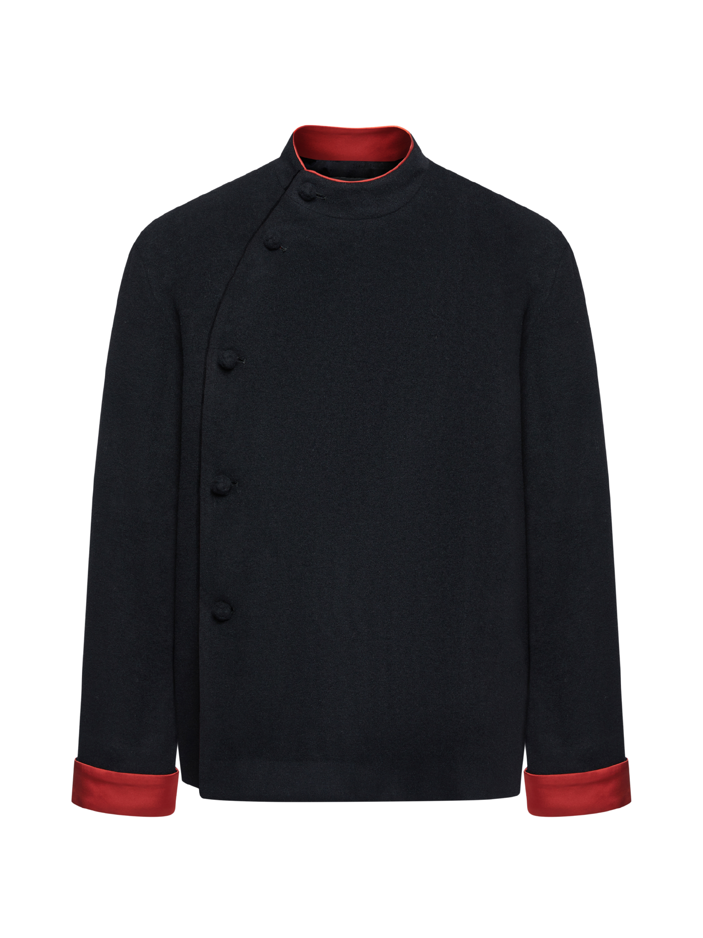 OWNLIFE  imported woolen short coat with partial placket buckles -GRAND.