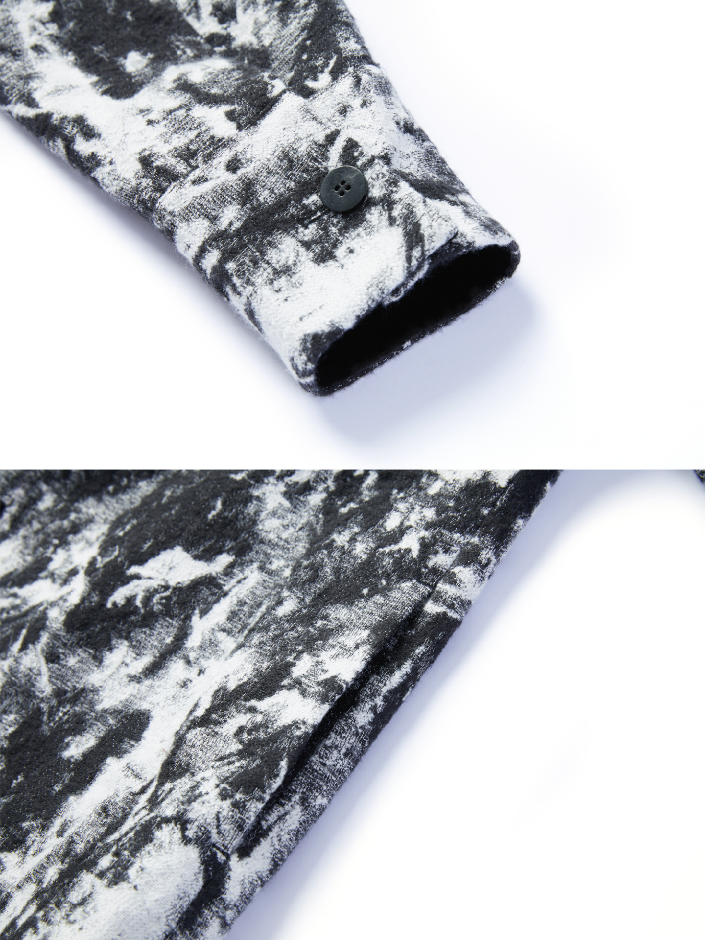 OWNLIFE jacquard  stand-up collar buckle short jacket- BAY.