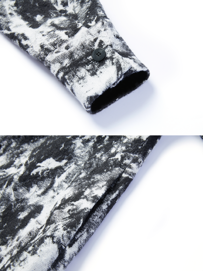 OWNLIFE jacquard  stand-up collar buckle short jacket- BAY.