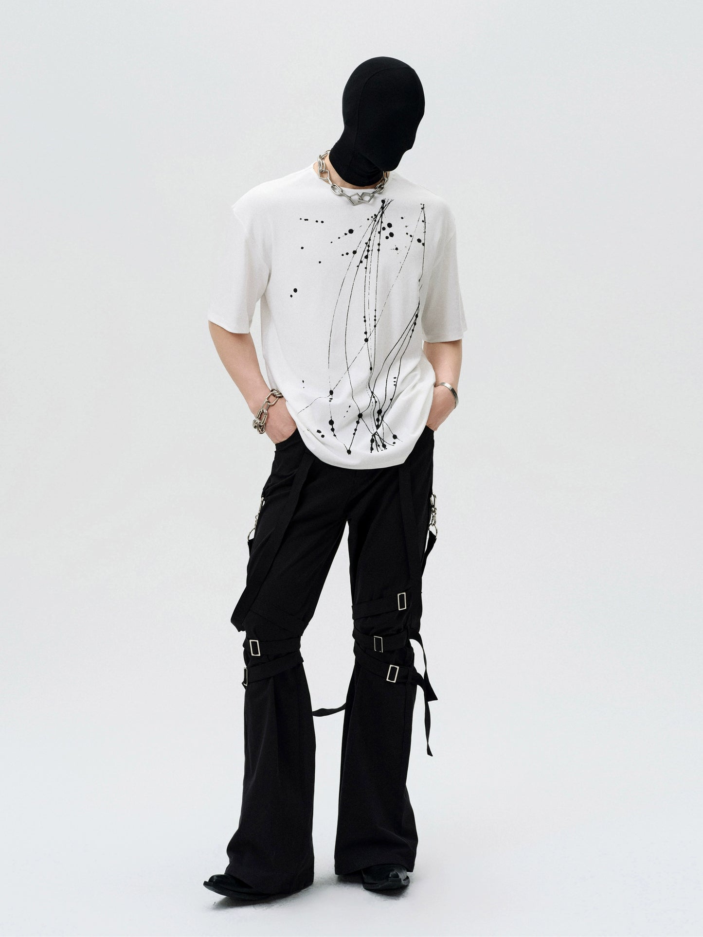 FRKM SCD splashed ink breathable loose crew neck short sleeve T-shirt - TITAN.