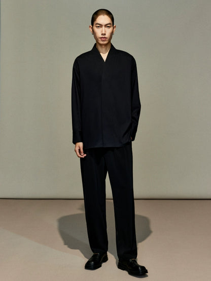 OWNLIFE cross-collared shirt Hanfu bamboo fiber texture - ROB.