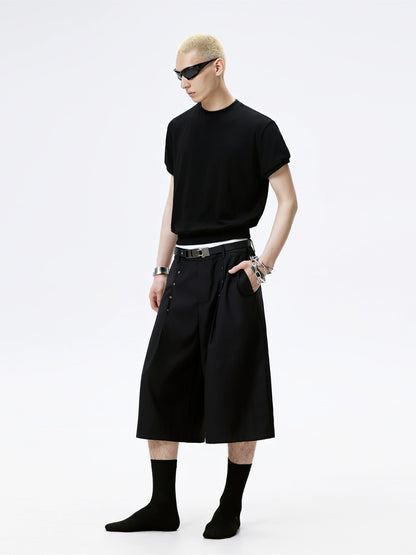 FRKM SCD Ribbed Waist Stretch Short Sleeve Versatile T-Shirt - FAST.