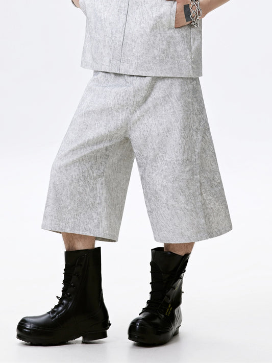 FRKM SCD Textured Tree Pattern Loose Capri Shorts and Top - BERNARD.