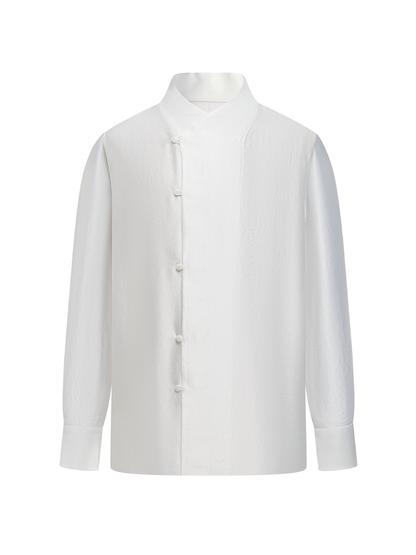 OWNLIFE acetic acid improved collar seersucker texture shirt - DAVE.