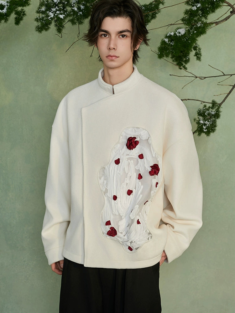 JIECHI  embroidered loose long-sleeved jacket- FRANK.