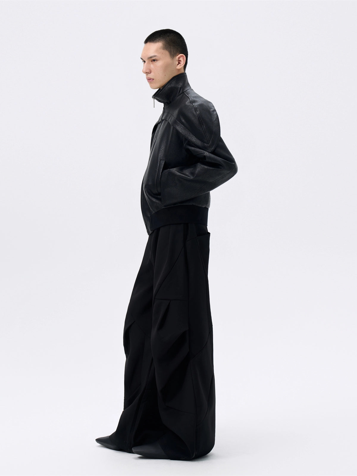FRKM SCD Three-Dimensional Pleated diamond WideLeg Scimitar Pants-JASPER.