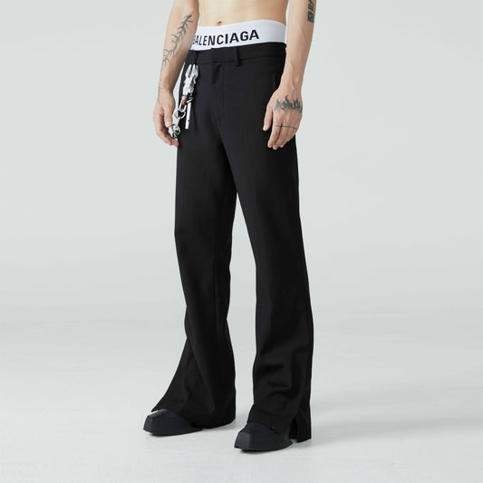 FRKM SCD AW Hem Slit Bootcut Black Slim Fit Casual Pants -  ZURICH .