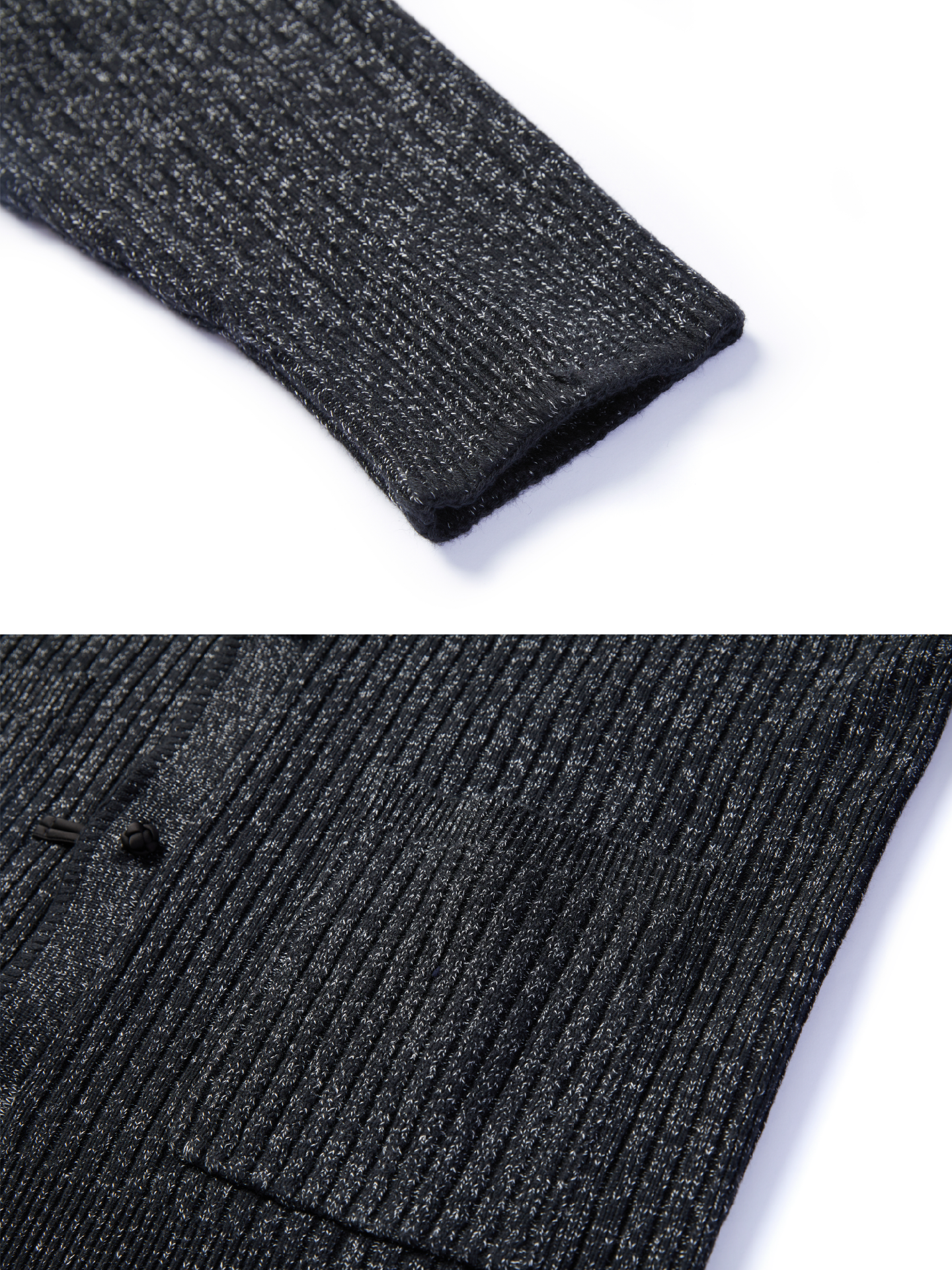 OWNLIFE Wool Black Stand Collar Patch Pocket Coat -MICHEAL.