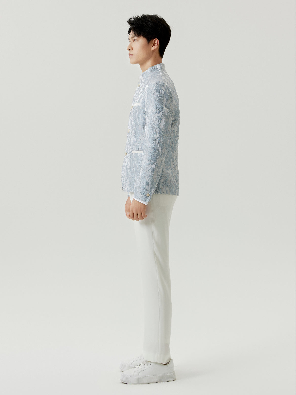 OWNLIFE Silk Straight White Drape Anti-Wrinkle Pants - WILLIAM.