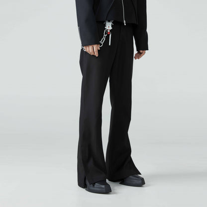 FRKM SCD AW Hem Slit Bootcut Black Slim Fit Casual Pants -  ZURICH .