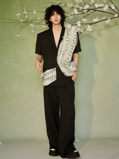 JIECHI Short Sleeve Men's Appliqué Shirt - GUSTAVO.