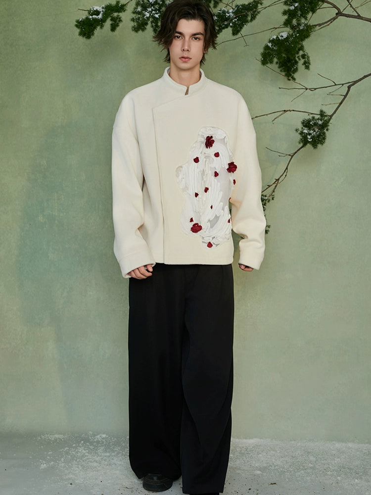 JIECHI  embroidered loose long-sleeved jacket- FRANK.