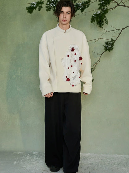 JIECHI  embroidered loose long-sleeved jacket- FRANK.