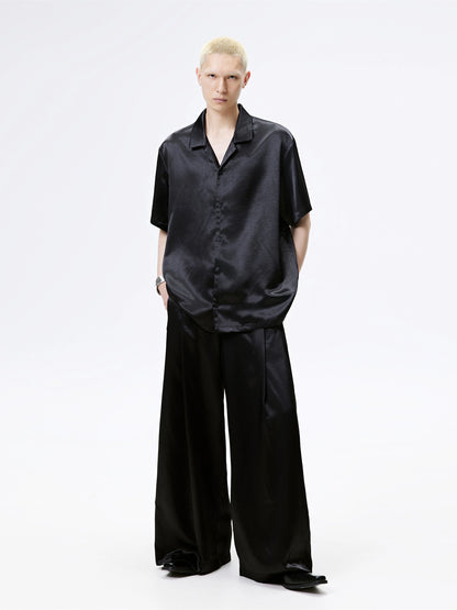 FRKM SCD Gilded Satin Drape Loose Wide-leg Pants and Top - GRANT.