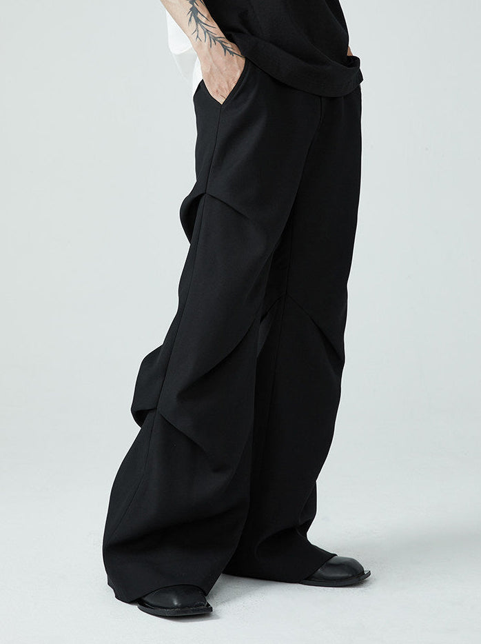 FRKM SCD SS Casual Summer Pleated Loose Flare Suit Pants -DANA.
