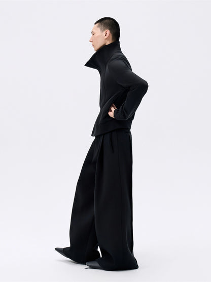 FRKM SCD Large Stand Collar Black Zip Sweatshirt and Pant Set - YEAR.