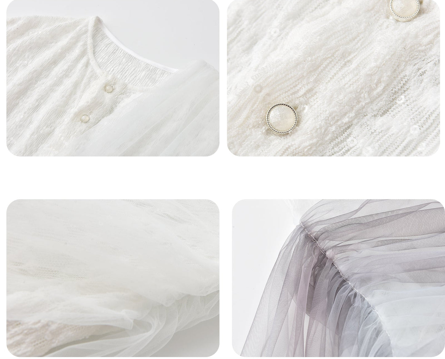 JIECHI  lace beaded cardigan long-sleeved top - VANDER.