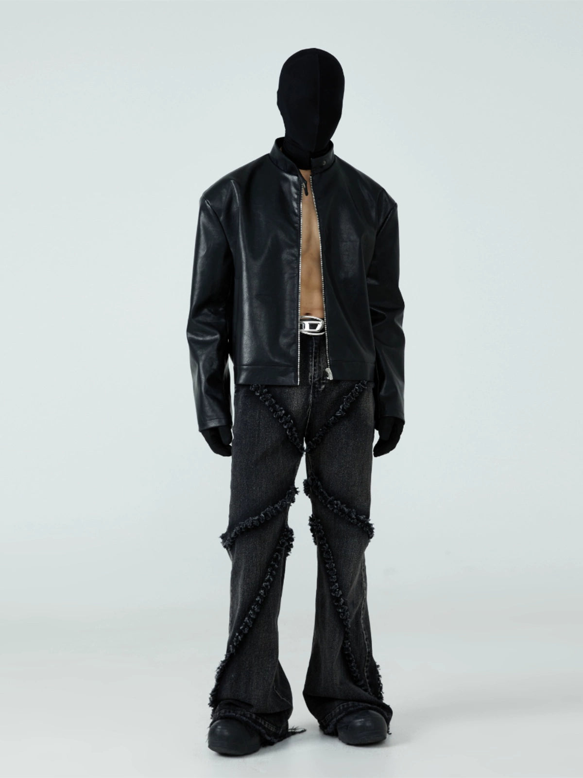 FRKM SCD 23 F W PU leather short slim stand-up collar jacket - QUITE.