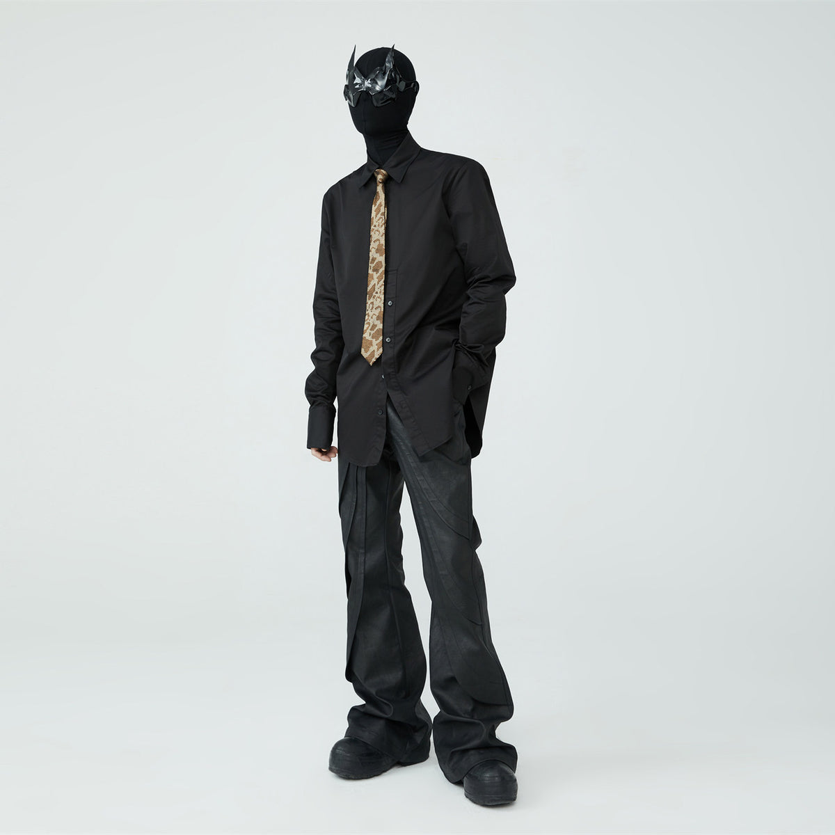 FRKM SCD SS Unisex Slim Long Sleeve Button Black Shirt - GORDON.