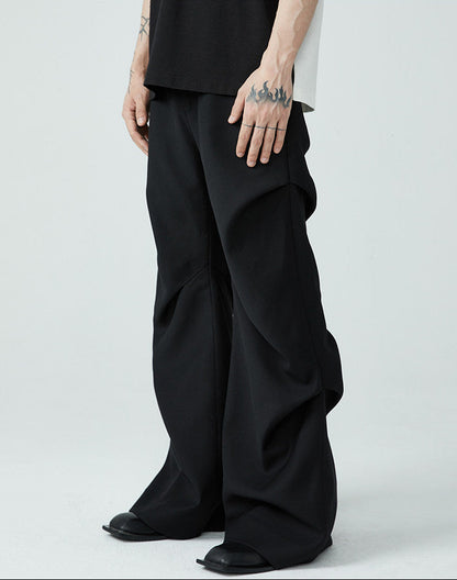 FRKM SCD SS Casual Summer Pleated Loose Flare Suit Pants -DANA.