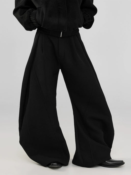 FRKM SCD Press-creased pleated scimitar Wide-leg extra-loose pants - DARREN.