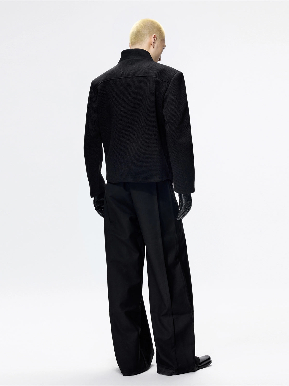 FRKM SCD Deconstructed Scan Flaplar Tweed V-Neck Twill Jacket - ELORY.