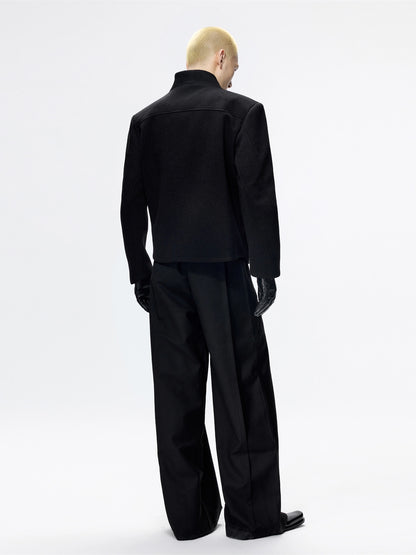 FRKM SCD Deconstructed Scan Flaplar Tweed V-Neck Twill Jacket - ELORY.