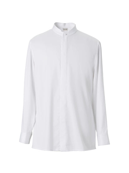 OWNLIFE Ruyi collar white jade natural bamboo fiber shirt -MACK.
