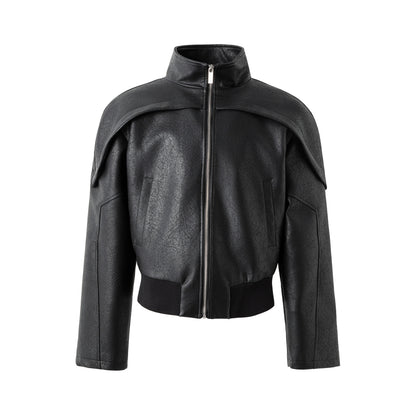FRKM SCD Cracked Waist Leather Curved Split Short Jacket - MARION.