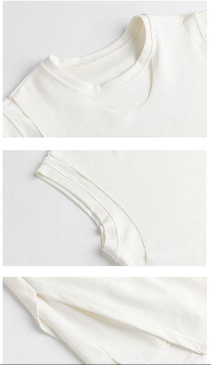 FRKM SCD deconstructed loose asymmetric sleeveless vest- CARTER.