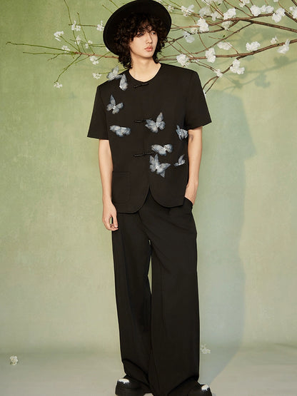 JIECHI  appliqué loose crew neck short sleeve unisex top - DEIRDRE.